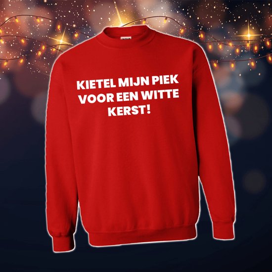 Foute Kersttrui Dames & Heren - Kersttrui met tekst Kietel mijn piek voor een witte kerst | Kersttrui Maat XL | Kersttrui Dames - Kersttrui Heren - Grappige Kersttrui met tekst | Namengigant | Incl. 2 jaar garantie