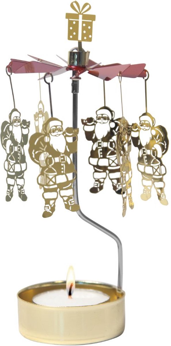 Gouden Kerstman rotary candle - Pluto Design