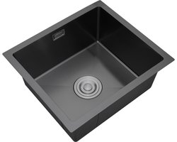 Croom Sanitair Orteon Zwart - Spoelbak keuken 45 x 40 cm - complete set