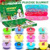 Slime Adventskalender 2025 Kinder, Adventskalender Schleim Set Fluffy Slime Kit, 24 Tage Weihnachtskalender Schleim Weihnachten Geschenk für 4 5 6 7 8 9 10 11 12 13 14 Jahre Mädchen Jungen Teenager