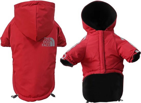 The Dog Face - Hondenjas - Hond - Regenjas Hond met Reflecterende Afwerking - Rood - 2XL - Middelmatige honden