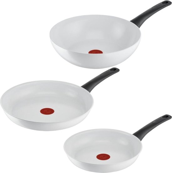 Tefal Ceramic Control White Induction Koekenpanset 24 28 cm - Coolblue