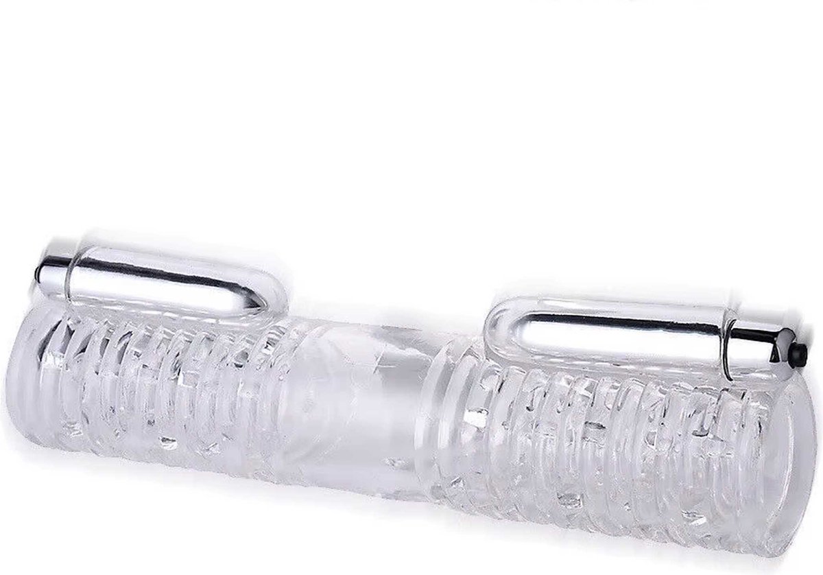 Goedkoopste Dubbele penis sleeve – Masturbator - 2 personen - Homo - Vibrator - Stimulatie