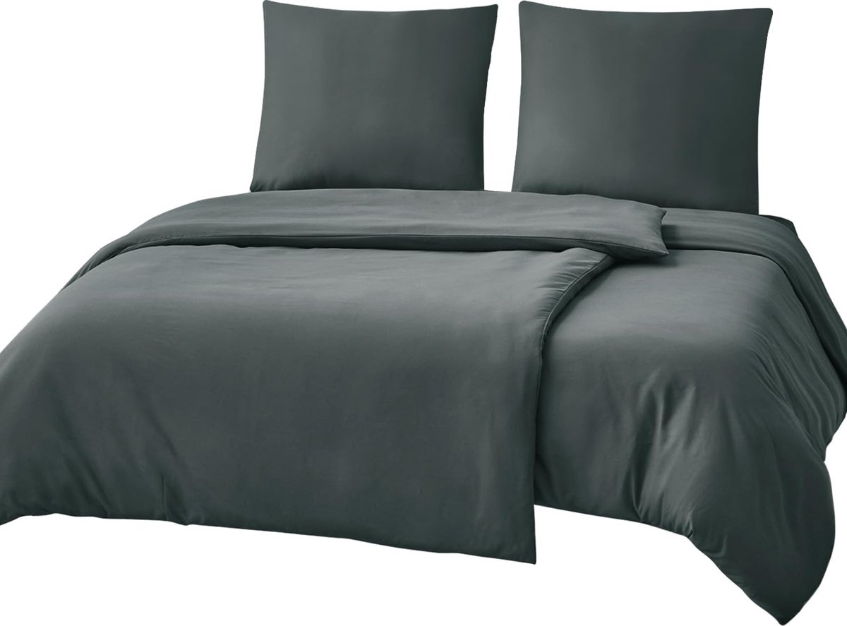 Goodivery ® Comfortabele Microvezel Dekbedovertrekset in Trendy Antraciet voor Luxe Slaapervaring
