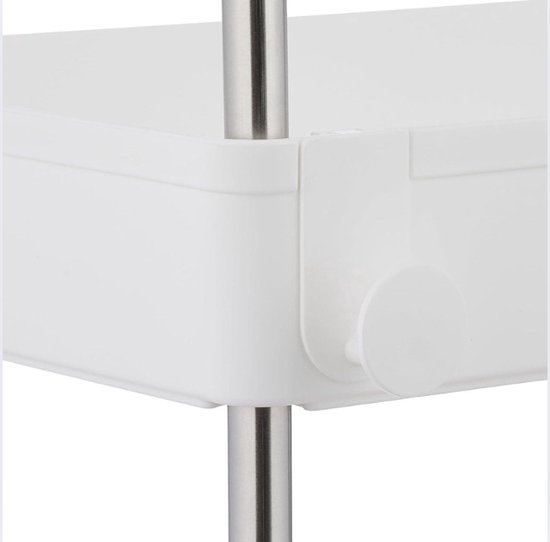 Relaxdays keukentrolley, 4 etages, keukenrek op wieltjes, badkamer trolley, 88 x 41,5 x 14,5 cm, kunststof, rvs, zwart