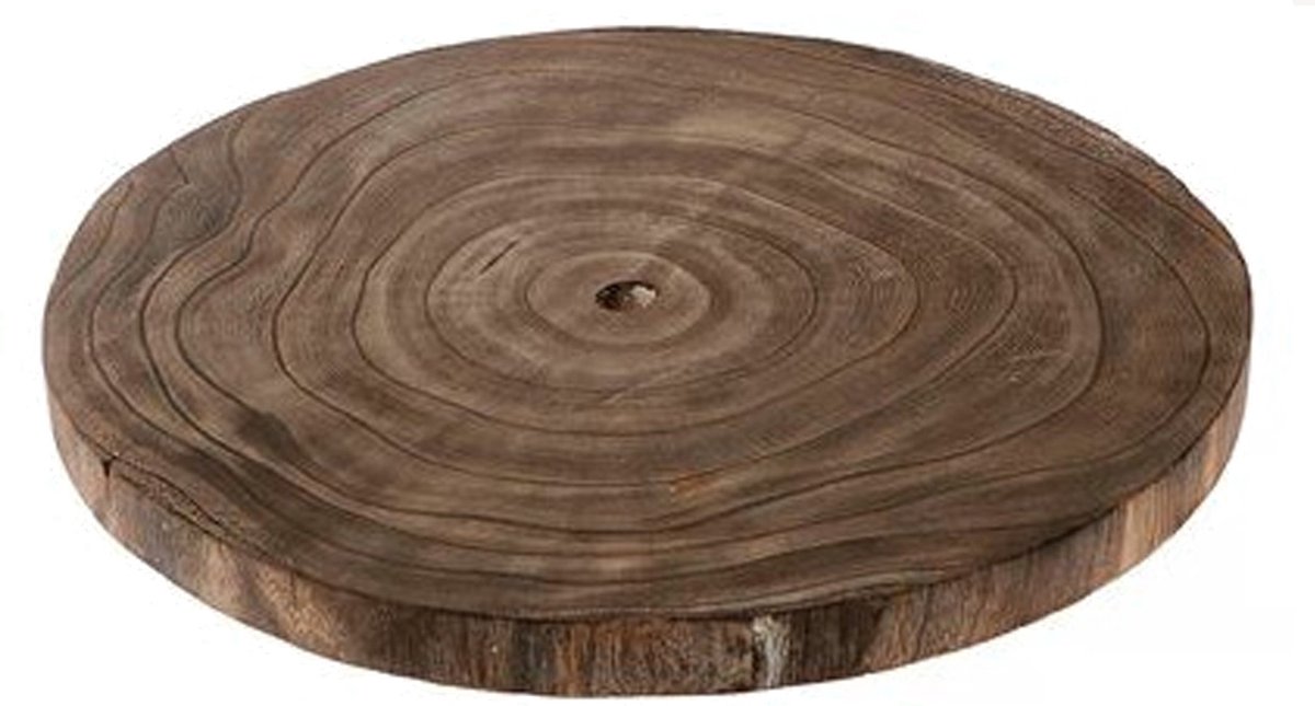 HBX Natural Living Kaarsenbord/decoratie dienblad - houten boomschijf donker - D45 x H3 cm - rond - tafeldecoratie schaal