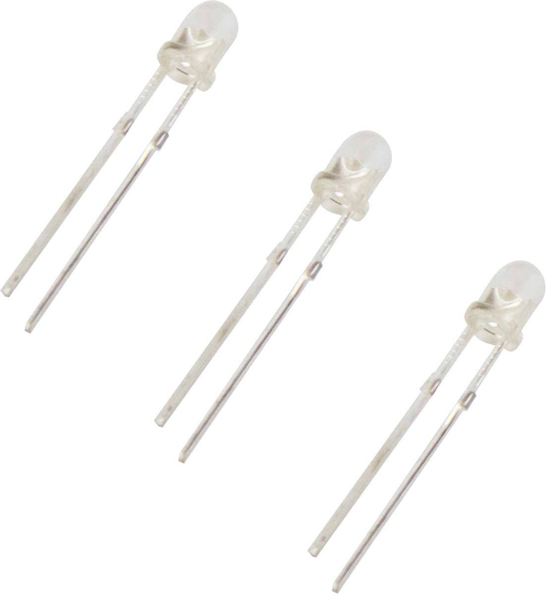 Led assortiment 3 mm. transparant - 400 stuks - 10 kleuren