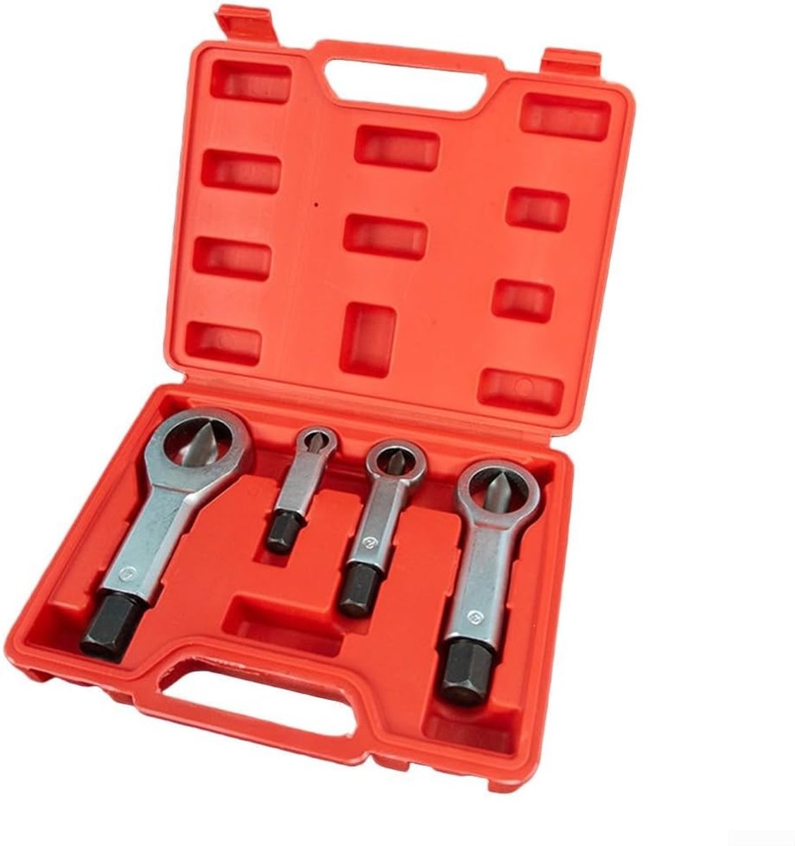 Moer Splitter Set - Vastzittende Moer Verwijderaar - Beschadigde Moeren Verwijderen - Duurzame Chroom-Vanadium Staal - 9-27mm Bereik - Zilver Zwart
