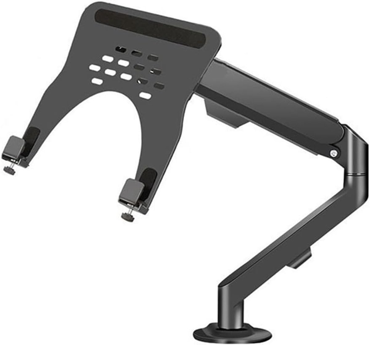 Monitor Laptop Arm - Bureau Bevestiging - Ergonomisch Werken - 2-in-1 Gasveer - 17-30 Inch - Zwart
