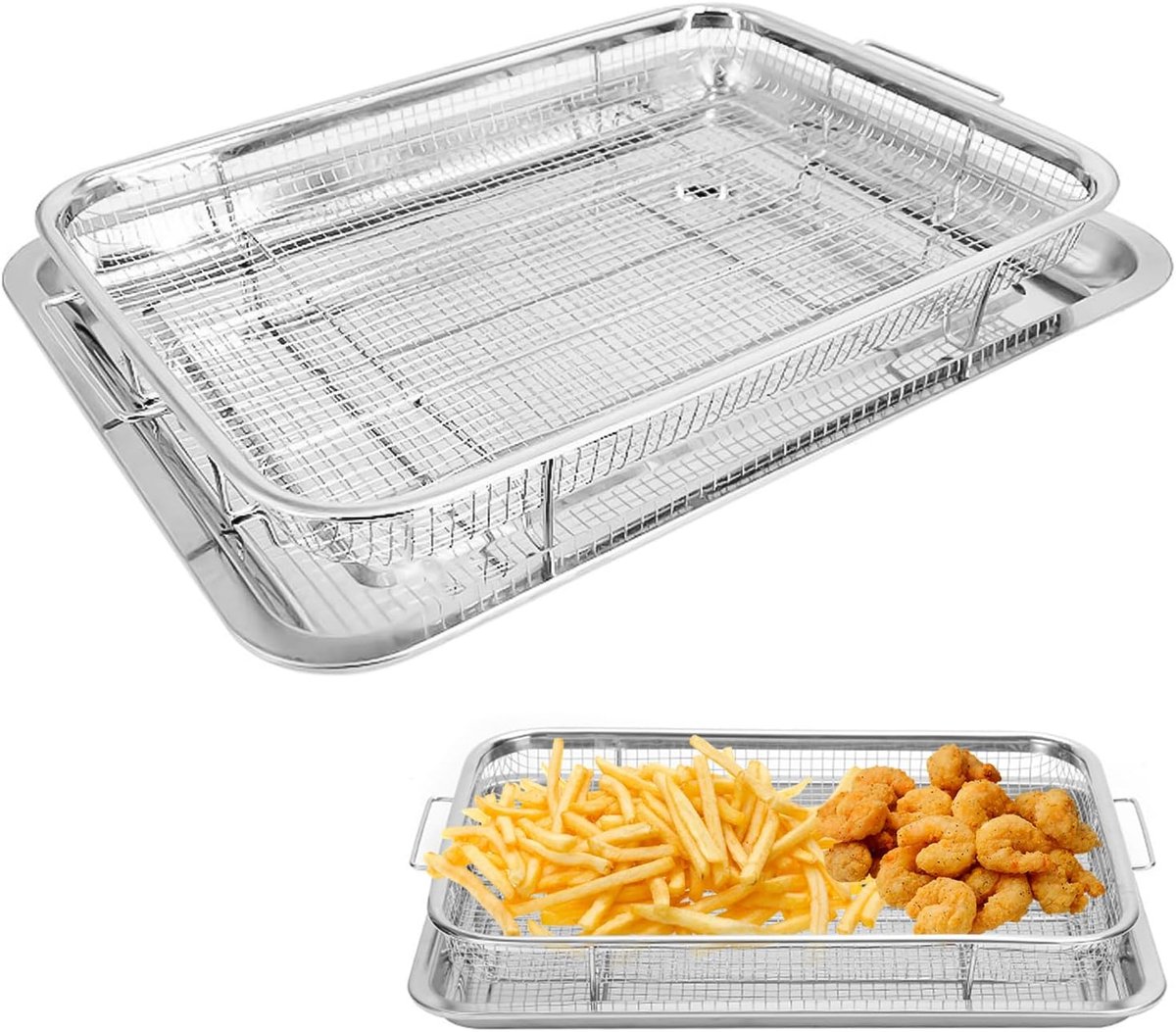 Bakplaat Roestvrij Staal - Ovenplaat Taartrooster - Bakken Grillen - Vaatwasserbestendig - 30 x 22 cm