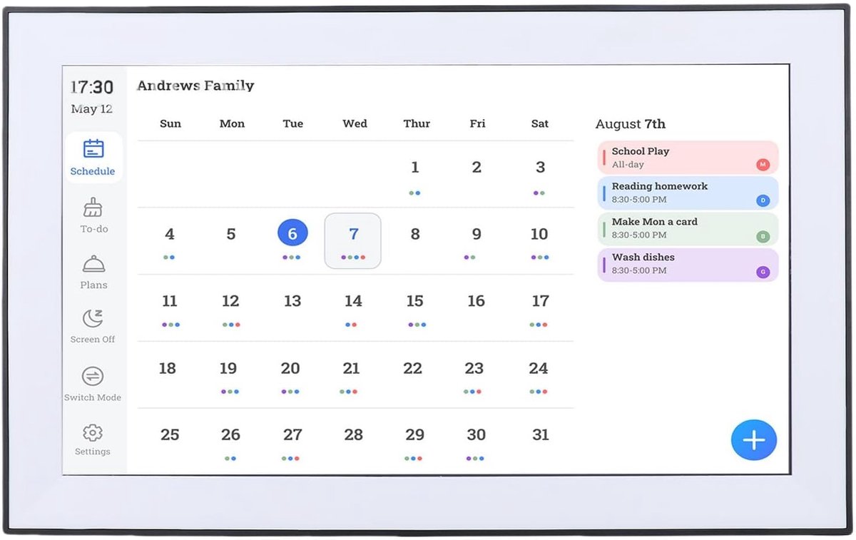Digitale Agenda - Slimme Kalender - Familie Planning - Touchscreen Display - 156 Inch