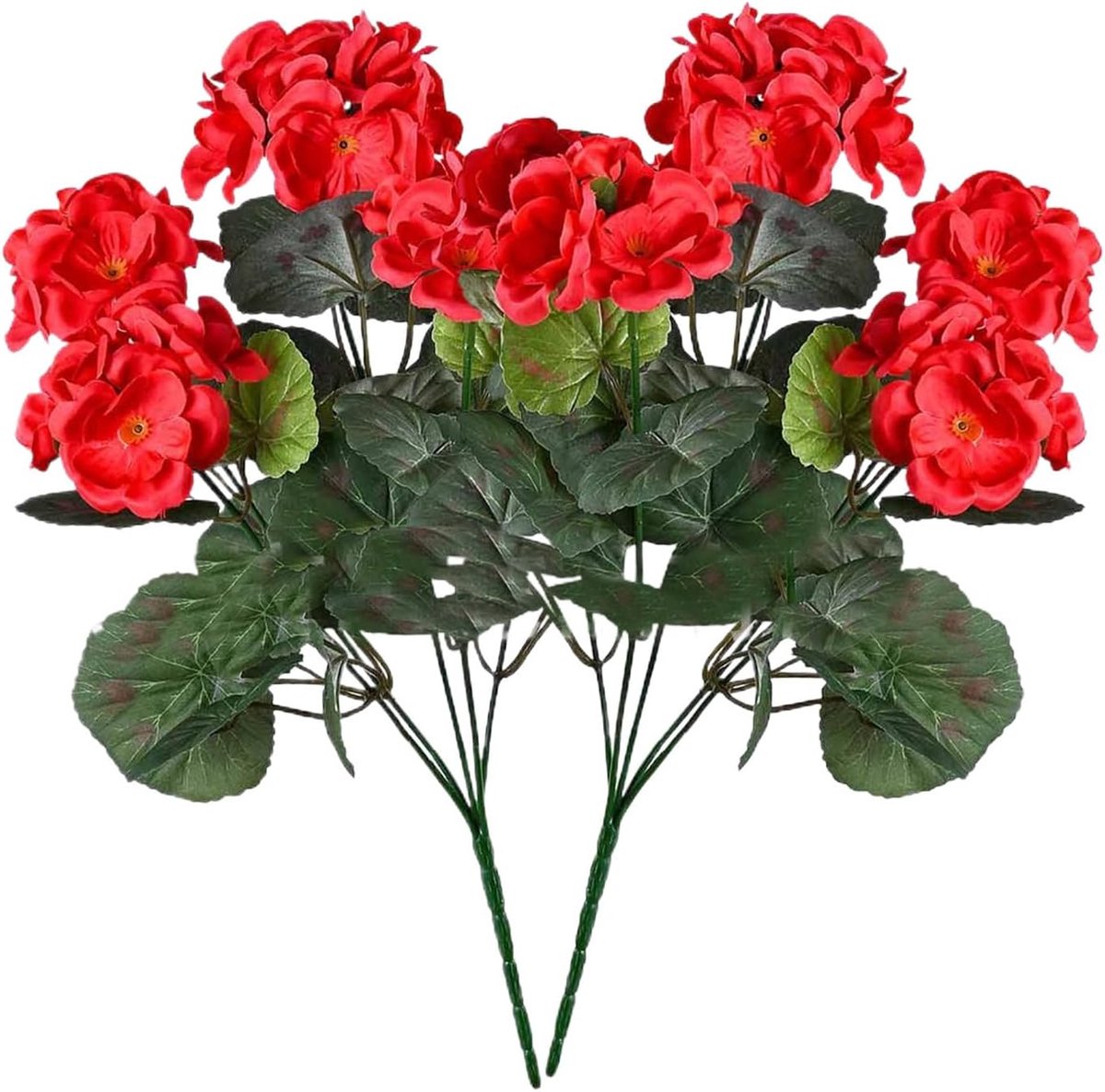 Kunstmatige Geraniums - Nep Bloemen - Binnenhuisdecoratie - Onderhoudsarme Decoratie - 4x2