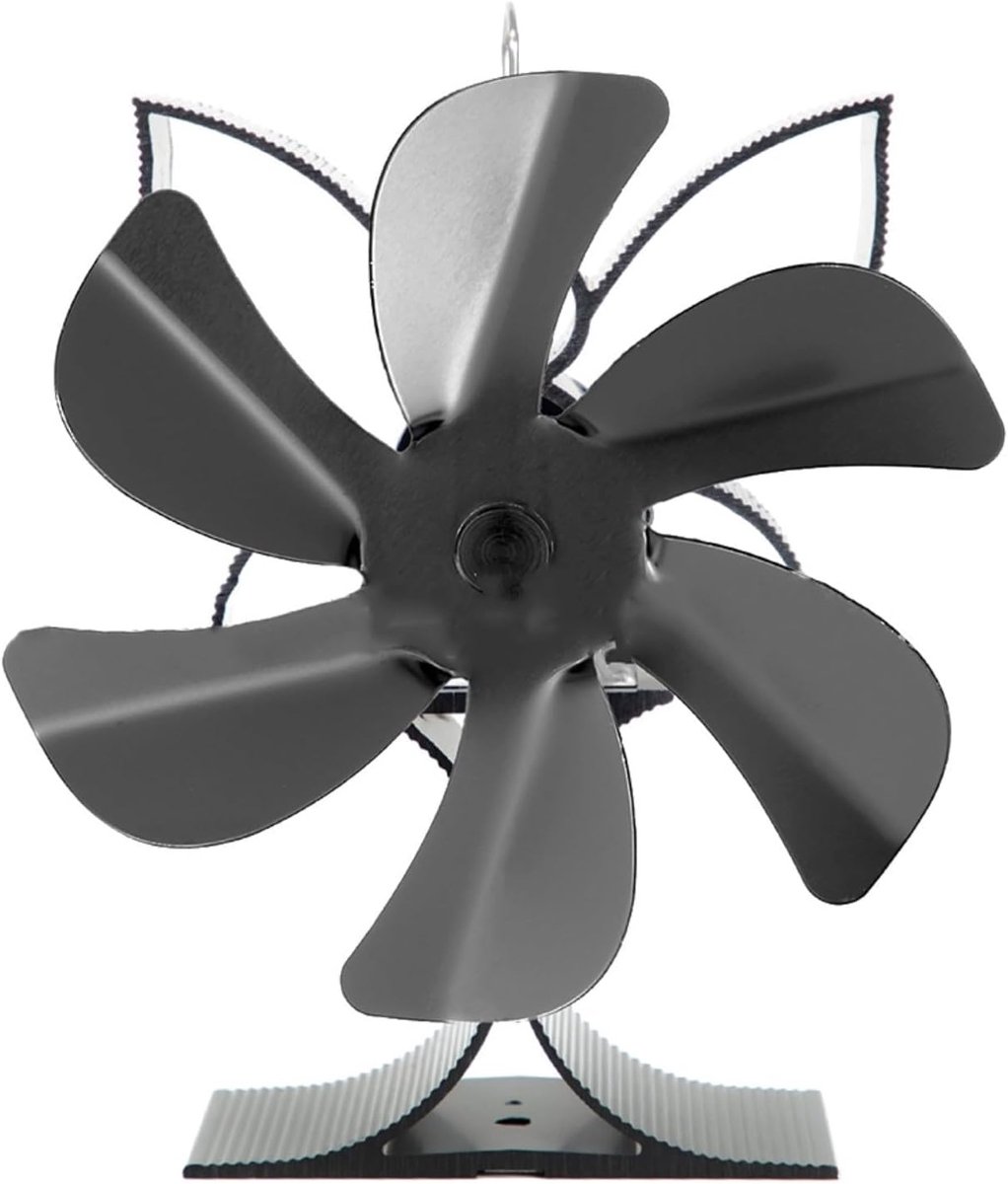 Warmte Kachel Ventilator - Haard Ventilator - Lucht Circuleren - Zelfaangedreven Technologie - 160x185MM - Zwart