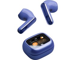 JBL Live Flex 4 – Draadloze Oortjes met Noise Cancelling – Smart Case met Touchscreen – Bluetooth Draadloos Oordopjes – 50 uur – Waterdicht – IP54 - Blauw
