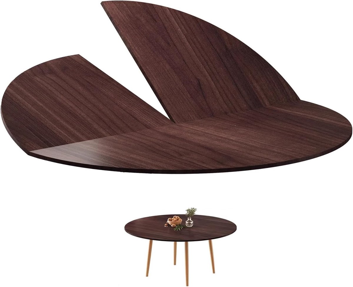 Ronde Klaptafel - Eettafel Feesttafel - Bijeenkomsten Buiten - Zonder Poten - 120cm Diameter - Walnoot