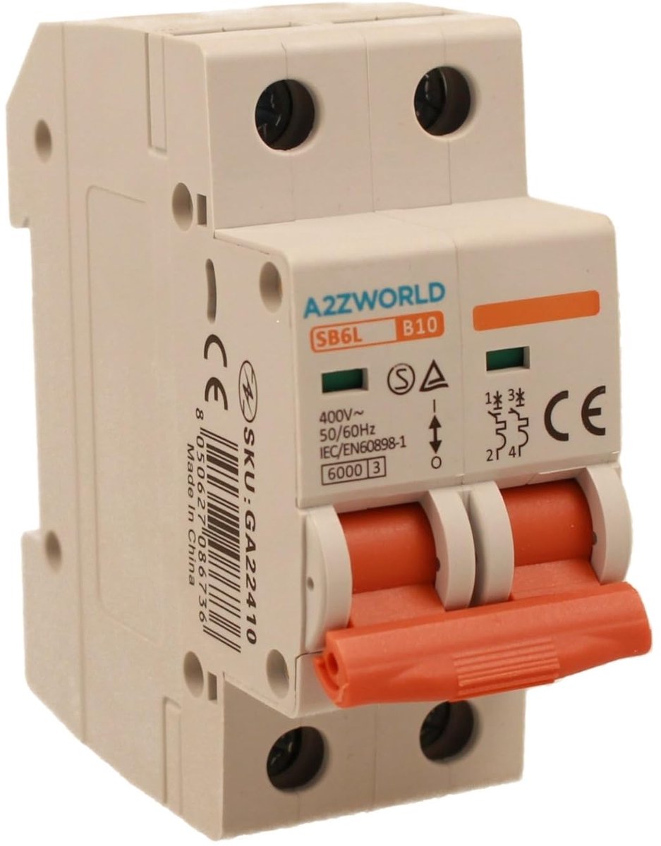 Stroomonderbreker - Automatische Zekering - Elektrische Beveiliging - Bipolair 2P - 2 Modules