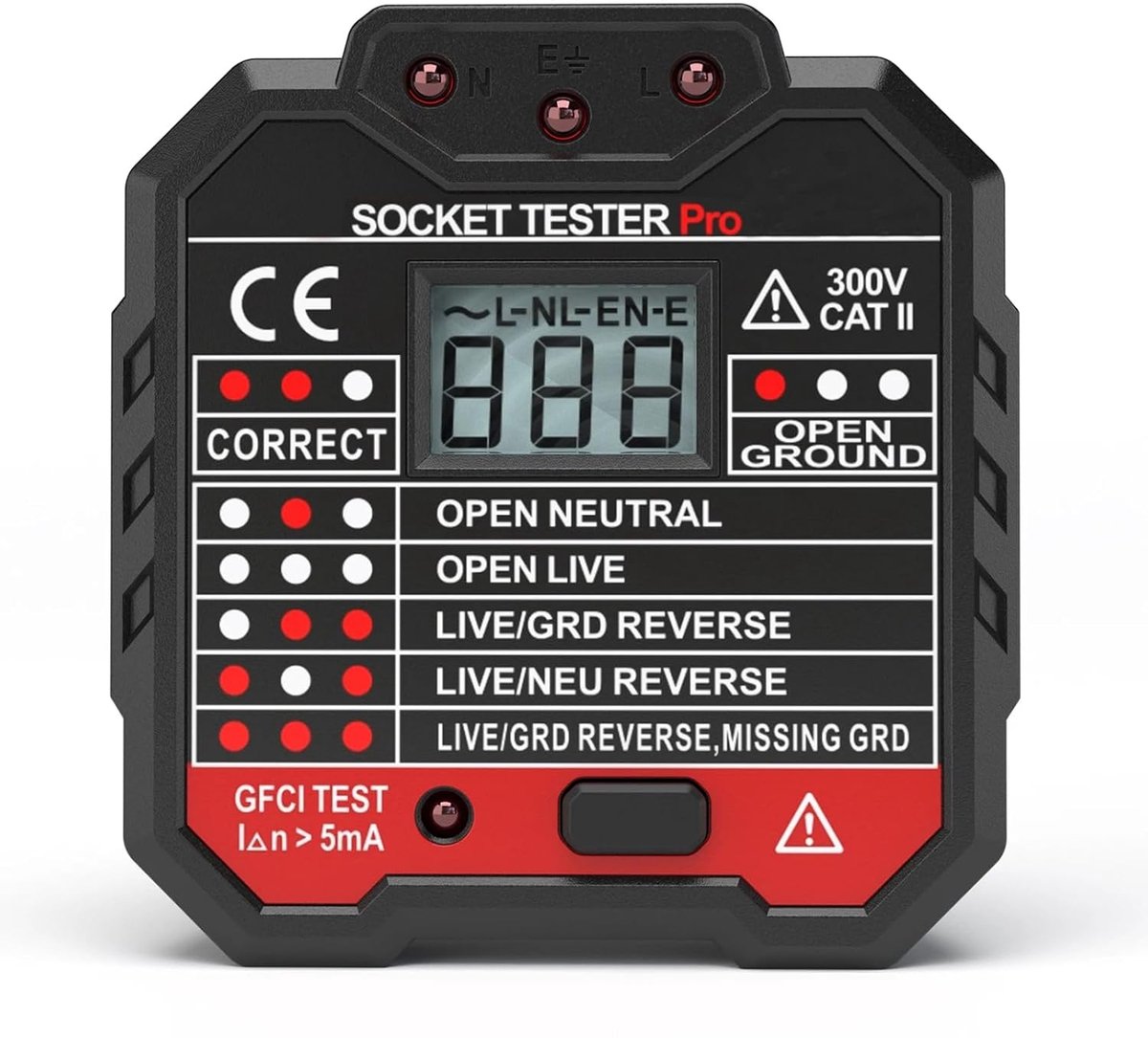 LCD Spanningsweergave Draagbare GFCI Elektrische Tester Met Lekindicator voor Detectie Stroomonderbreker Outlet Testen - Stopcontact Tester .