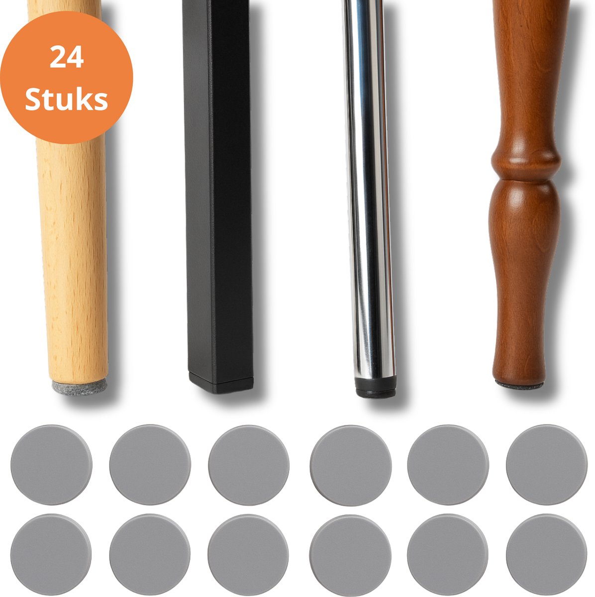 Monii Stoelpoot Viltjes - Stoelpootdoppen - 24st - Stoelpoot Sokken - Stoelpoot Beschermers - Vloerbescherming - Vloerbeschermer - Anti Kras Vilt