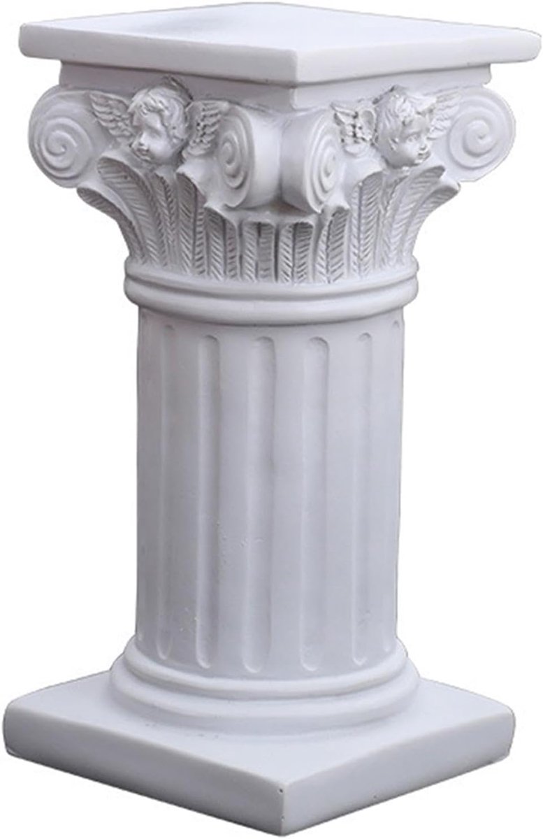 Romeinse Zuil Decoratie - Griekse Zuil Standbeeld - Tafeldecoratie Feest - Klassiek Elegant Design - ca. 115x85x8cm - Wit