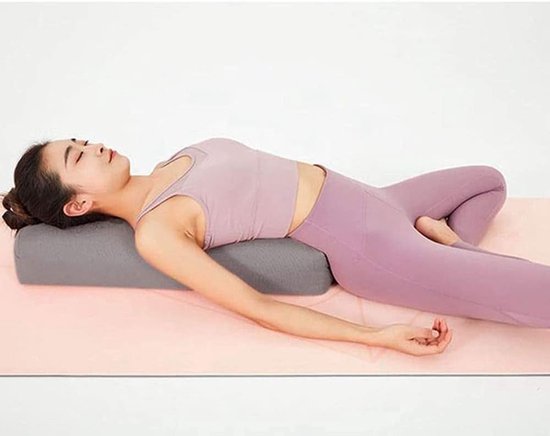 Yoga Kussen - Ondersteunend Bolster - Ontspanning en Training - Machine Wasbare Hoes - 68x26x13 cm - Grijs — afbeelding 5