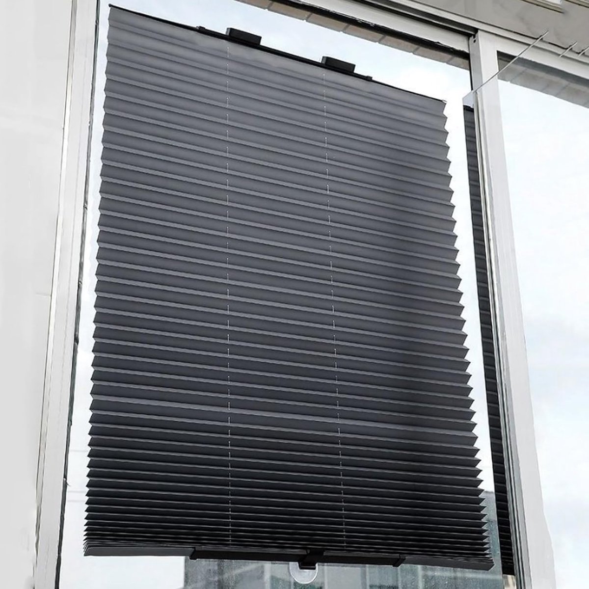 Plisségordijn Met Zuignappen - Ondoorzichtig Vouwgordijn - Zonwering En Privacy - Zonder Boren Installeren - 46cm x 115cm