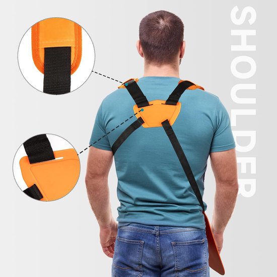 Schouder trimmer - Draagband bosmaaier - Tuinonderhoud - Dubbele schouderriem - 120 cm lengte - Oranje — afbeelding 2