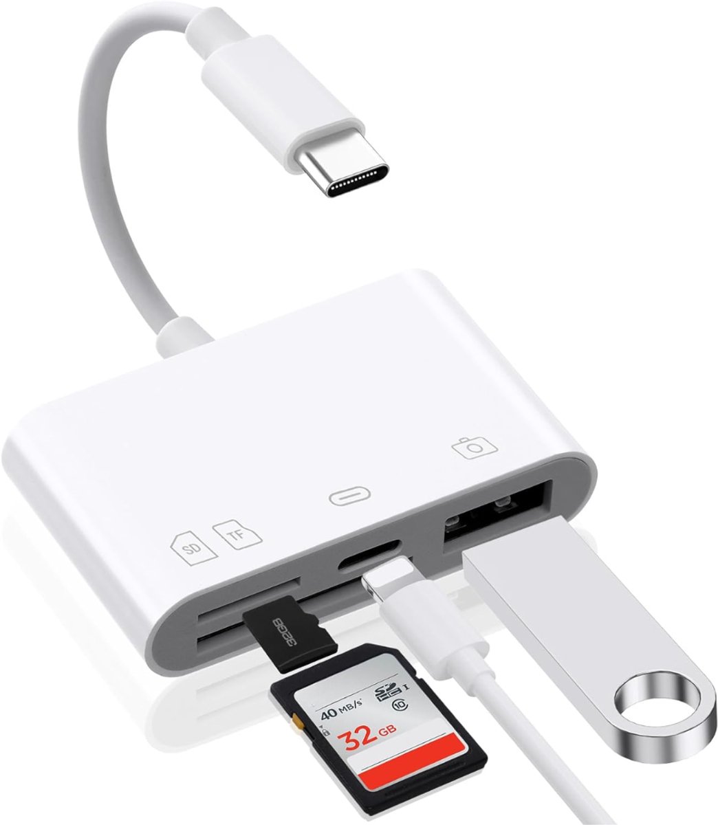 SVN® Sd Kaart Lezer - SD-kaart - SD-kaartlezer USB-C - Wit - ‎18cm x 8cm x 2cm