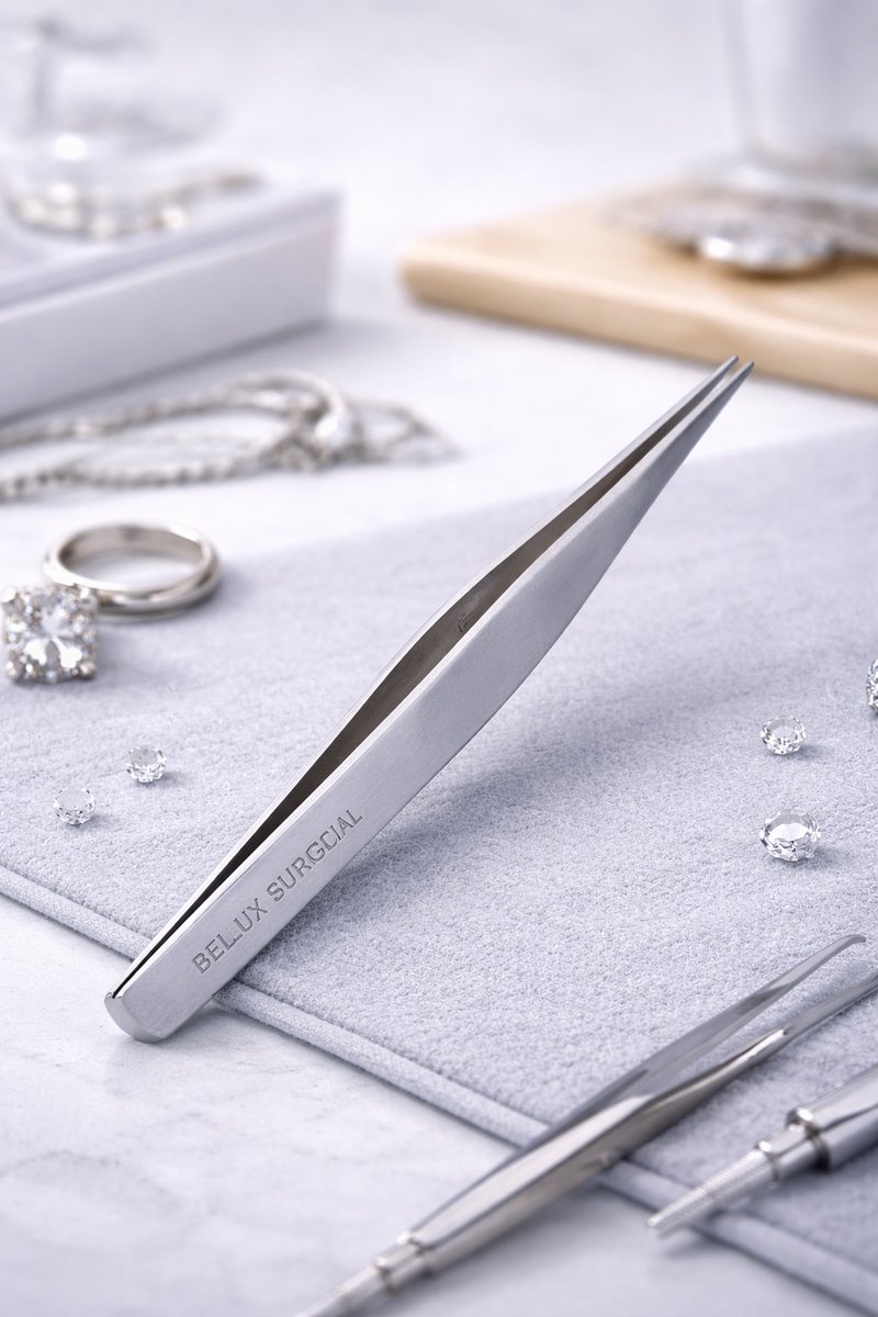 Belux Surgical Instruments – Juwelierspincet 12 cm – Precisie Pincet – RVS – Steriel Verpakt (Niet Gesteriliseerd)