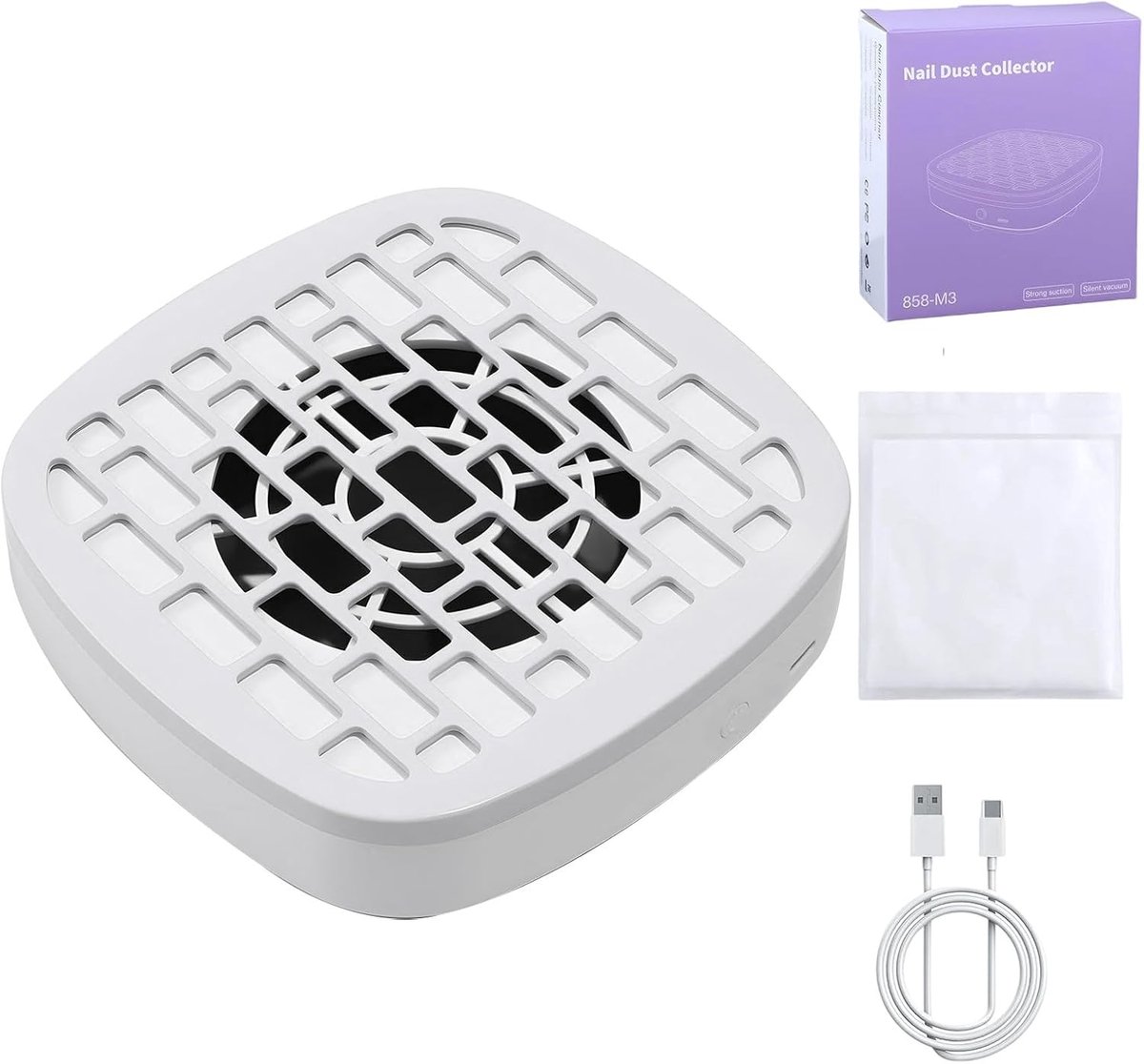 Nagel Stofafzuiger - Manicure Stofzuiger - Schoon Werken - Draadloos en Stil - 17 x 17 x 5 cm
