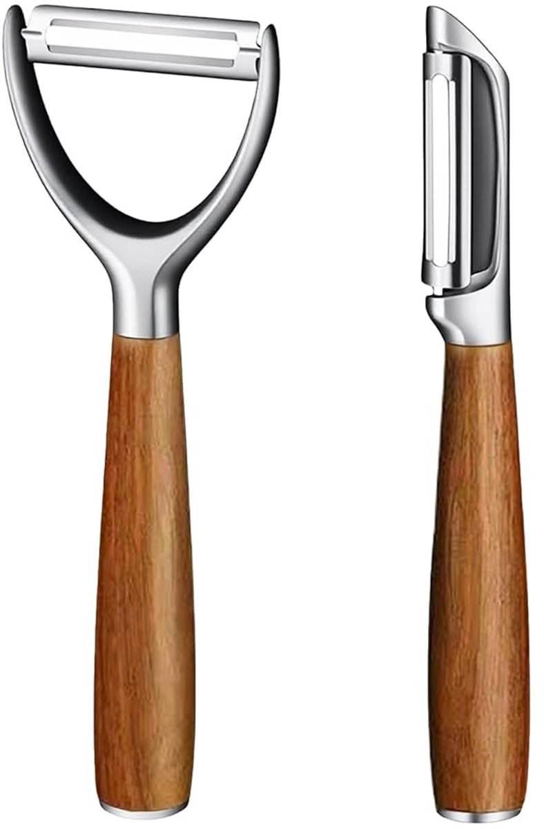 Dunschiller Set - dunschillers - Dunschiller Aardappel - Aardappelschiller - Potato peeler - Premium RVS Met Houten Handvat - Y-vormig & I-vormig - Voor Groenten en Fruit