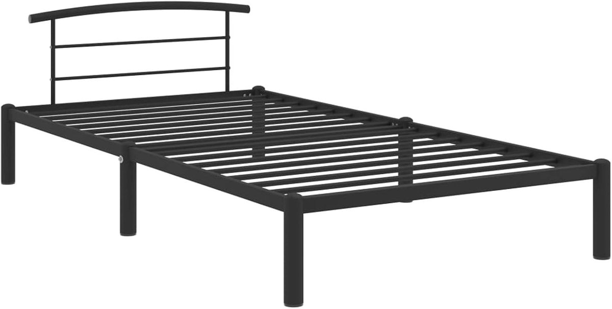 Metalen Bedframe - Eenpersoons Bed - Slaapkamer Inrichting - Solide Constructie - 90 x 200