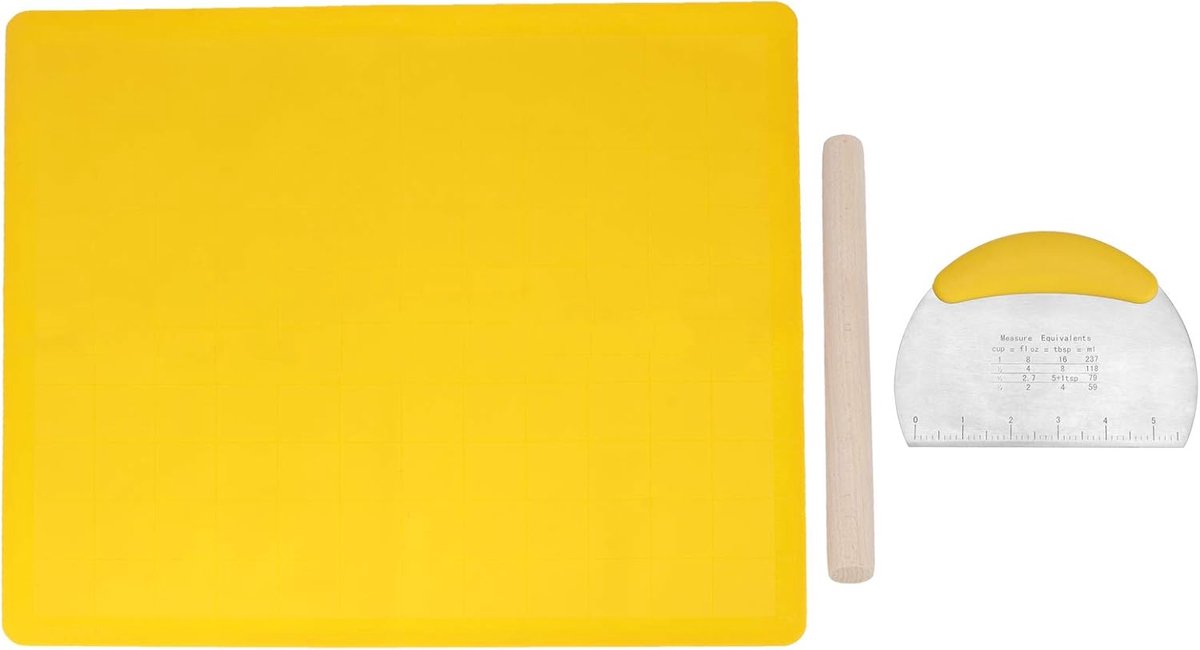 Siliconen Bakset - Kneedset Deegmat - Bakken Thuis - Food-grade Materiaal - Groot Formaat - Geel