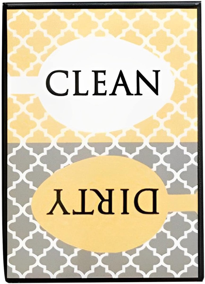 Vaatwasser Indicator - Schoon Vuil Teken - Keuken Organisatie - Dubbelzijdig Ontwerp - 9x6 cm