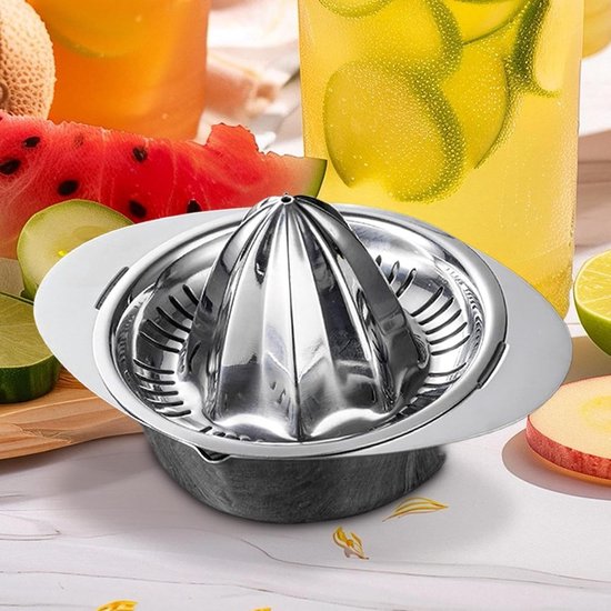 Hand Juicer - Citruspers Fruitpers - Sap Extraheren - Roestvrij Staal - 17.3 x 13 x 10.5cm - Zilver — afbeelding 5
