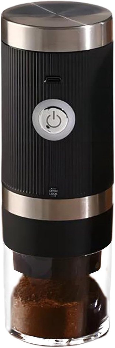 Elektrische Koffiemolen Volautomatisch Apparaat Verse Koffie Kegelvormige Maalkern 20 x 7 cm Zwart