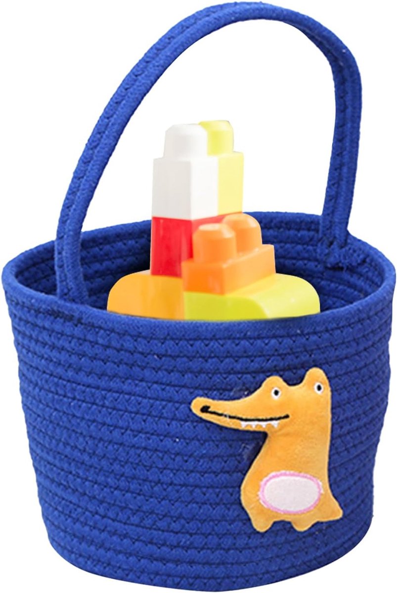 Geweven mand - Opbergmand - Babykamer organiseren - Ruimtebesparend ontwerp - 20x20x17 cm - Beige