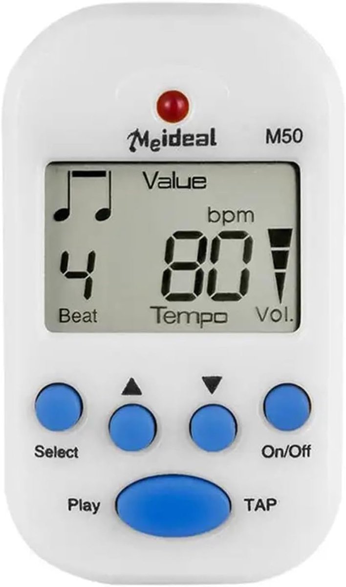 Digitale Metronoom - Tempo Trainer - Muziek Oefenen - Instelbaar Volume - 98 cm Lengte - Rood