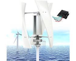 Verticale Windturbine - Stille Windmolen - Energie Opwekken - 3 Bladen Ontwerp - Diameter 53cm - Wit