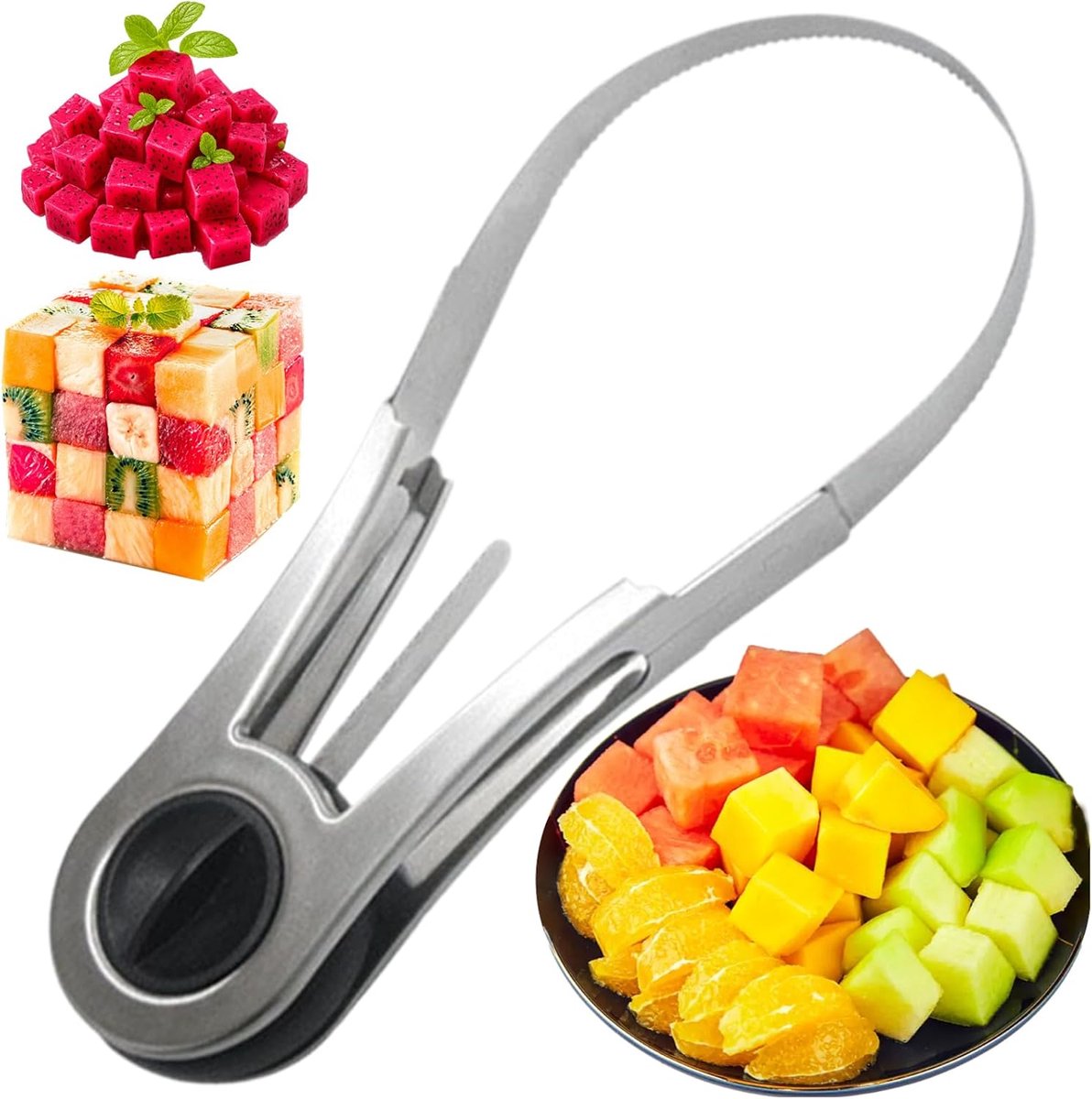 Fruit Snijder - Mango Gereedschap - Snel Salade Maken - Roestvrij Staal - 177 x 77 cm - Zilver