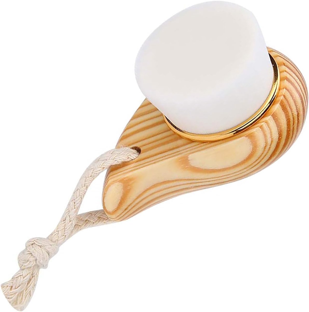 Houten Gezichtsborstel - Reinigingsborstel Poriën - Gezichtsreiniging Exfoliatie - Ergonomisch Handvat - 3.3 x 2 x 1.77 inch - Wit