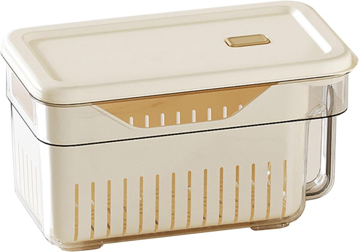 Koelkast Organisatoren - Vershouddoos Handvat - Producten Langer Vers - Met Ingebouwd Afdruiprek - 29 x 16 x 165 cm