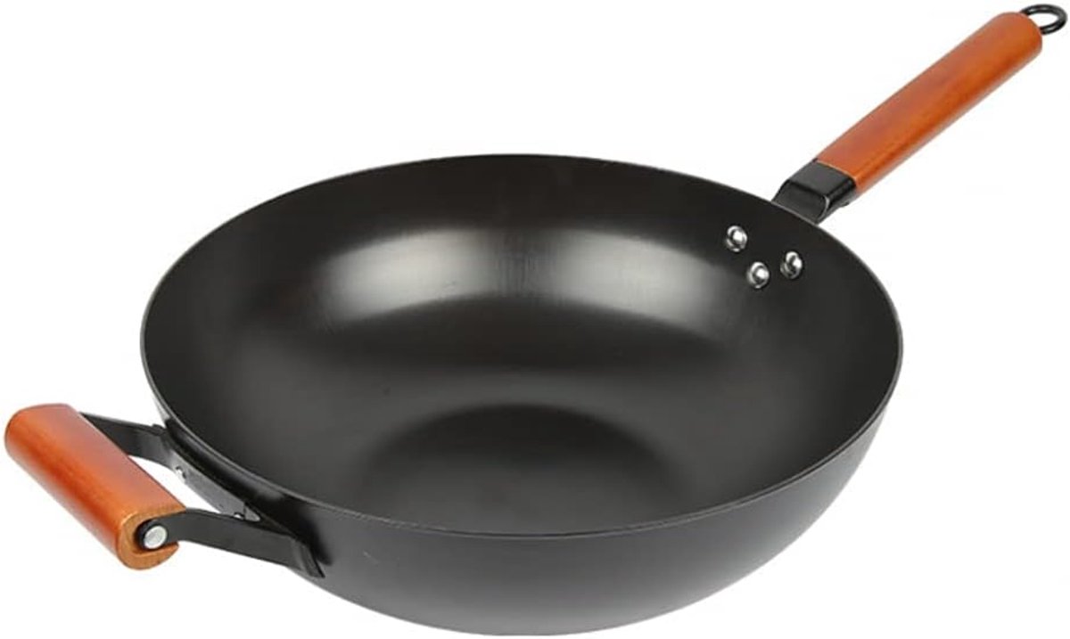 Antiaanbak Wok - Wokpan Deksel - Veelzijdig Koken - Inductie Geschikt - 32cm Diameter