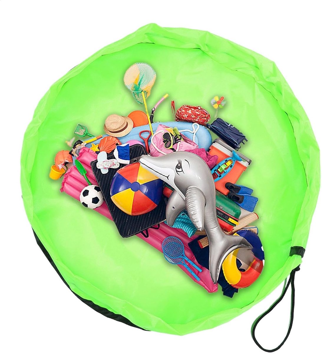 Kinderpuzzelopslagtas - Speelgoedzak - Speelgoed organiseren - Grote capaciteit - 150 cm diameter - Groen