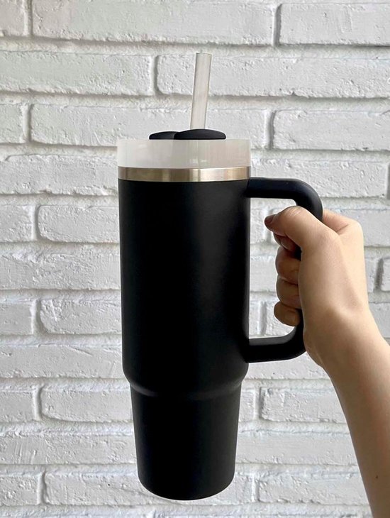 Grote Geïsoleerde Beker - Thermos Mok - Onderweg Dranken - Dubbelwandig Roestvrij Staal - 7 x 7 x 24 cm — afbeelding 3