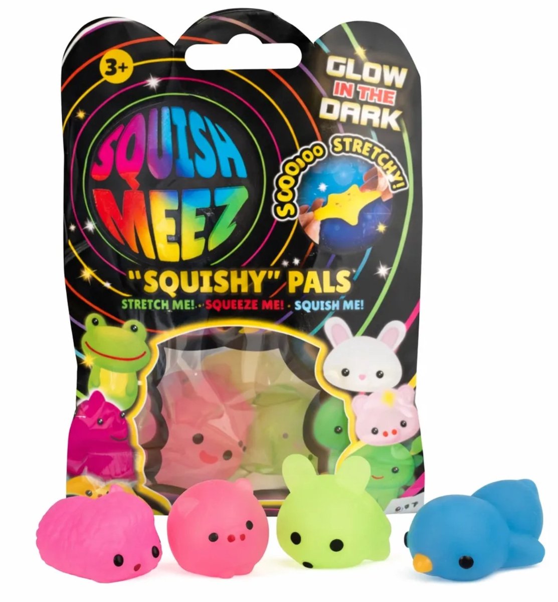 Glow in the Dark squishies 2 pack - Mochi - Voor de hand - Speelgoed - ADHD - fidget toy - Popping - 3 cm