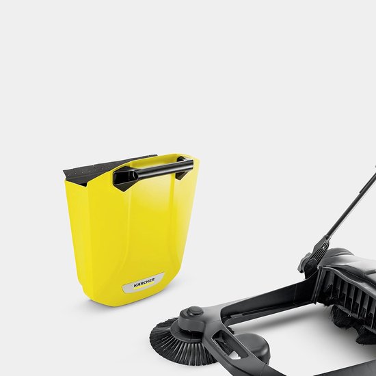 Veegmachine met borstels - Handveger tuin - Buiten reinigen - Dubbele zijborstels - 68 cm werkbreedte - Geel — afbeelding 4