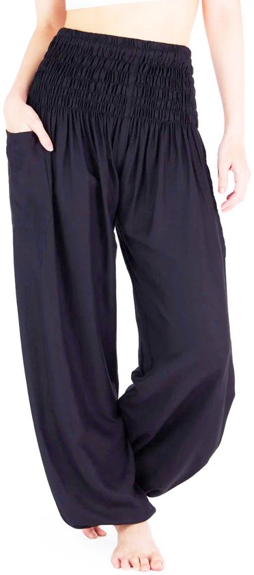 Sarouel - Pantalon de yoga - Pantalon d'été M; taille 38, 40 et 42 - Noir uni