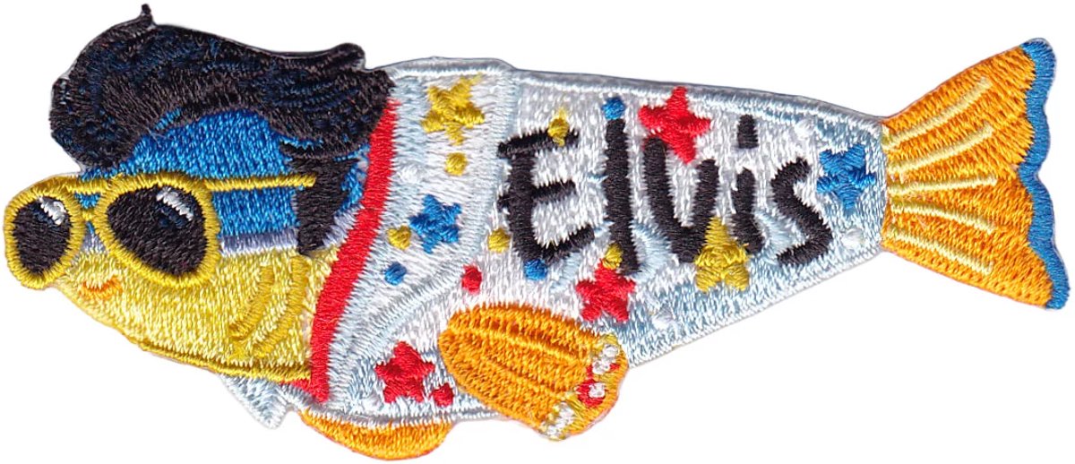 Elvis embleem- Strijk embleem - Carnavalskleding - Carnaval accessoires