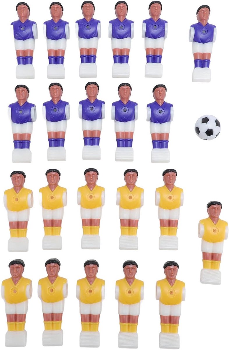 Tafelvoetbal Spelers - Voetbaltafel Onderdelen - Wedstrijd Vervanging - Milieuvriendelijke Hars - 36mm Bal Diameter - Zwart Geel