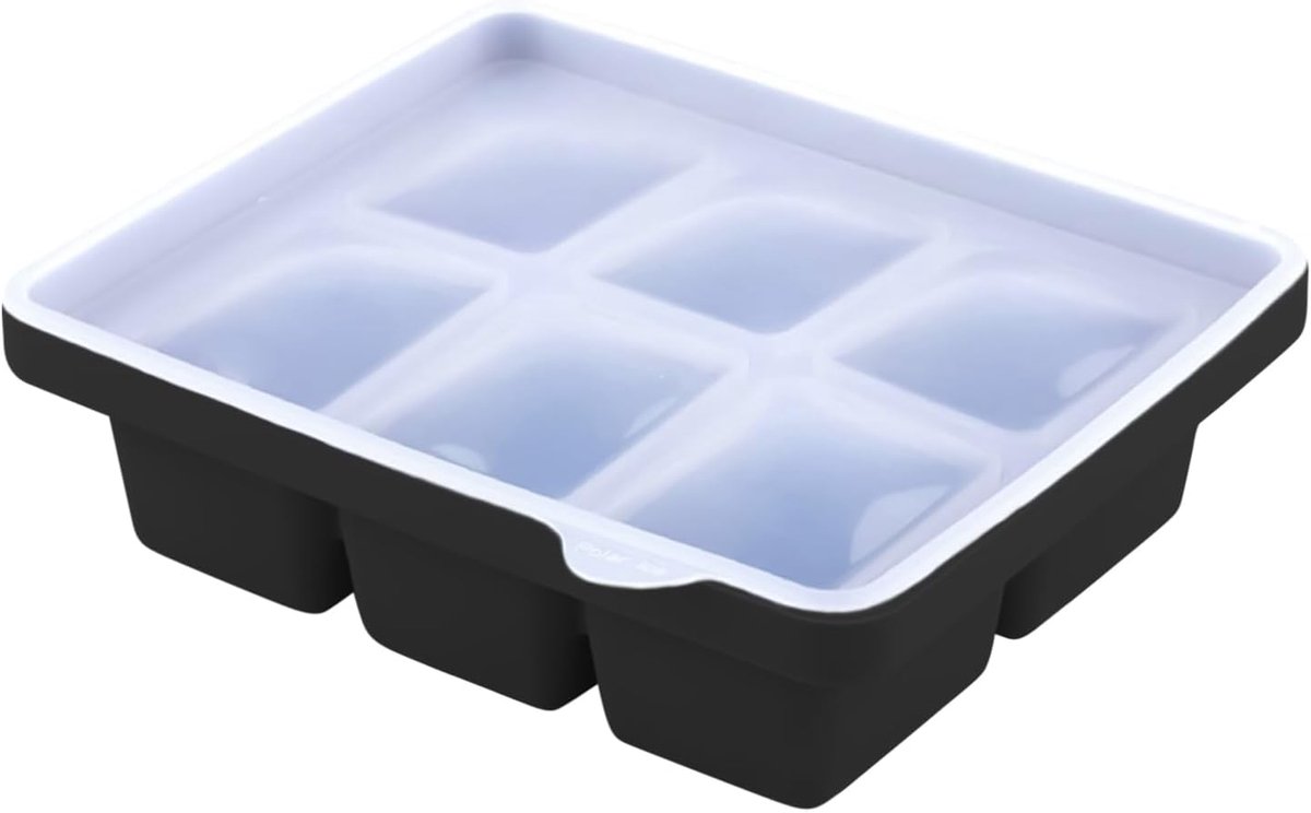IJsbakken voor vriezer - Vierkante ijsvormpjes - Dranken Koelen - Makkelijk los te maken - 17x14x5 cm - Zwart